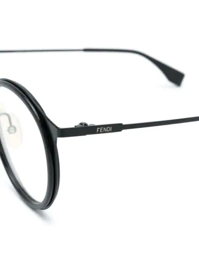 Shop Fendi Eyewear Round Frame Glasses - Grey