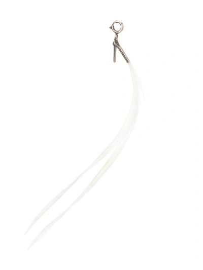 Shop Ann Demeulemeester Small Feather Keyring In White