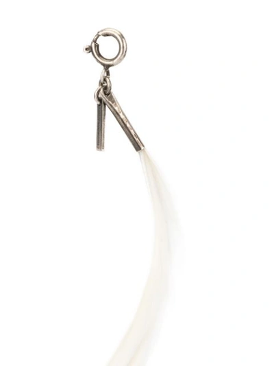 Shop Ann Demeulemeester Small Feather Keyring In White