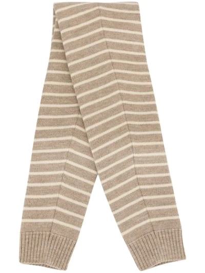 Fumito Ganryu Striped Tube Scarf In Neutrals