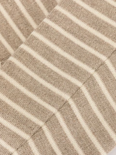 Fumito Ganryu Striped Tube Scarf In Neutrals