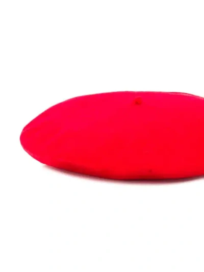 Shop Piccola Ludo Embroidered Beret In Red