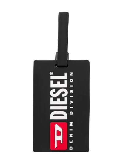 Shop Diesel Logo Luggage Tag In Black
