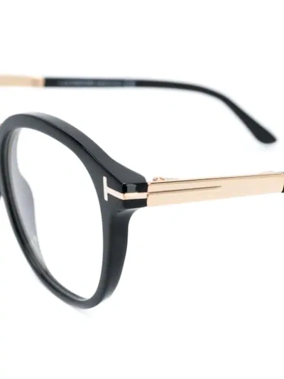 Shop Tom Ford Round Frame Glasses In Black