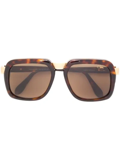 Shop Cazal Tortoiseshell Oversized Sunglasses In Brown