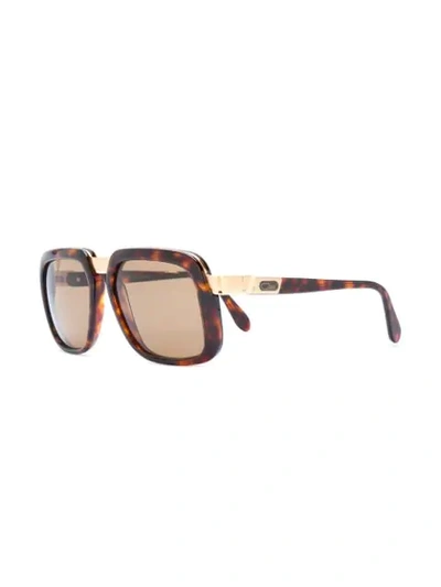 Shop Cazal Tortoiseshell Oversized Sunglasses In Brown