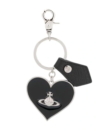 Shop Vivienne Westwood Heart Keyring In Silver