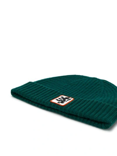 Shop Pringle Of Scotland Reissued Lion Badge Beanie In Green