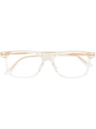 Shop Bottega Veneta Square Clear-frame Glasses In Neutrals