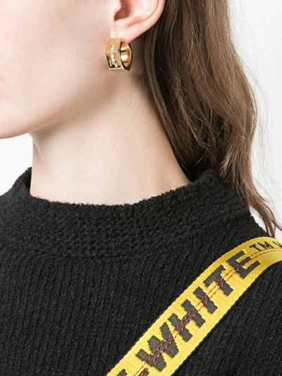 Shop Off-white Hexnut Bolt Earrings In Gold