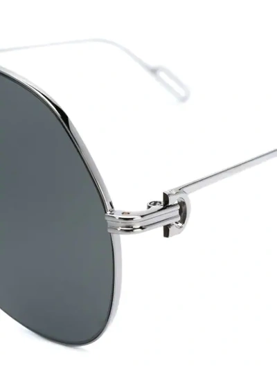 Shop Cartier Première De  Aviator-frame Sunglasses In Silver