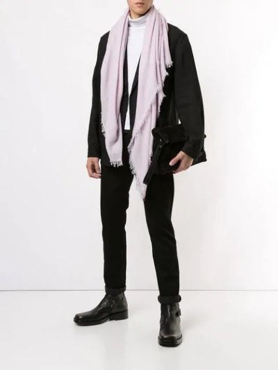 Shop Ann Demeulemeester Frayed Cashmere Scarf In Pink