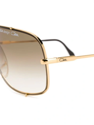 Shop Cazal Aviator Style Sunglasses In Gold