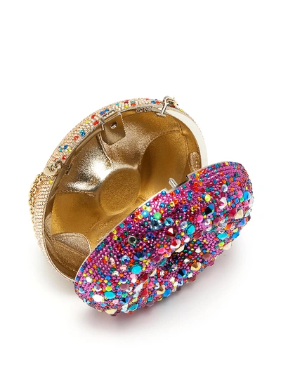 Shop Judith Leiber 'donut Confetti' Crystal Pavé Minaudière In Multi-colour