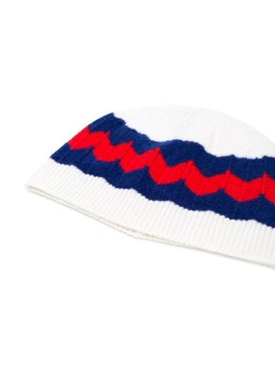 Gucci Zigzag Web Beanie In Neutrals