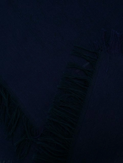 Shop Gucci Fringed Scarf In Blue