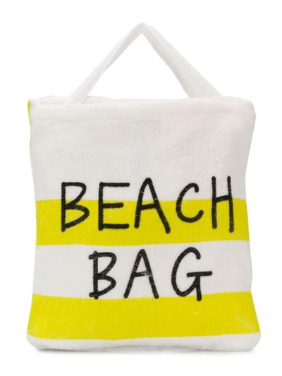Shop Stella Mccartney Beach Bag Towel In White