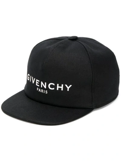 Shop Givenchy Logo Print Cap In Black