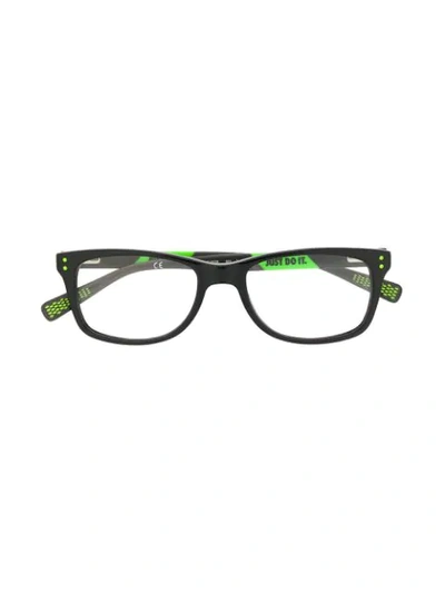 Shop Nike Rectangle Frame Glasses In Black