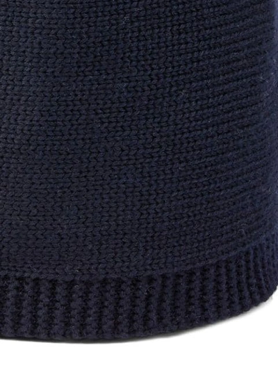 Shop Gucci Web Knit Beanie In Blue