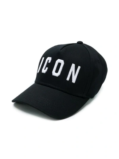 Shop Dsquared2 Icon Embroidered Cap In Black