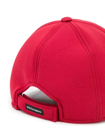 Shop Dolce & Gabbana Logo Patch Baseball Cap In Red