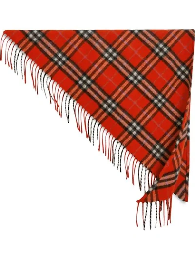 Shop Burberry The Mini  Bandana In Check Cashmere In Red