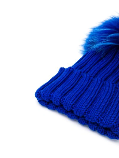 Siola Pompom Detailed Knitted Hat In Blue