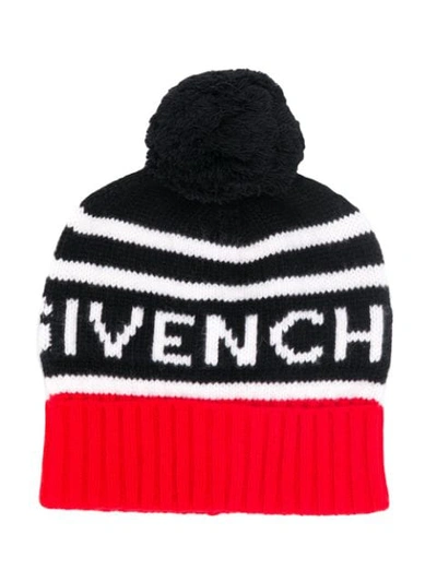 Shop Givenchy Logo Knit Beanie In Red