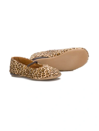 Shop Pèpè Leopard Print Mary Jane Shoes In Brown