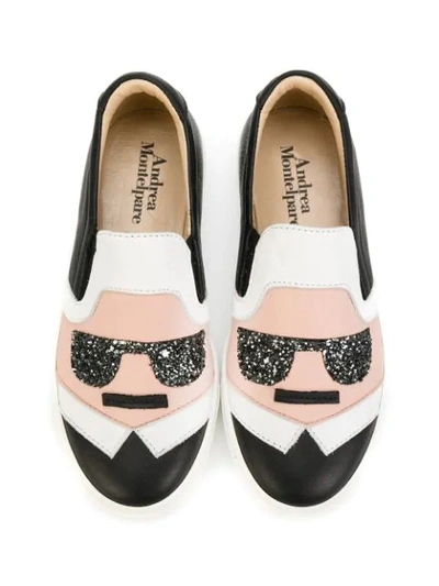 Shop Andrea Montelpare Contrast Cartoon Trainers In Multicolour