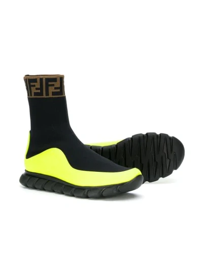 Shop Fendi Slip-on Sock-style Sneakers In Black