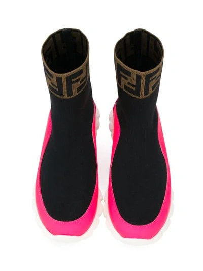Shop Fendi Slip-on Sock-style Sneakers In Black