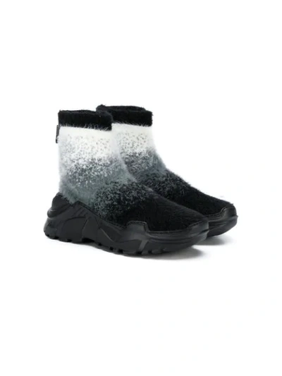 Shop Cinzia Araia Teen Degrade Sock Sneakers In Grey