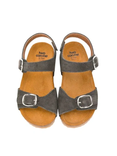 Shop Pèpè Open Toe Sandals In Grey