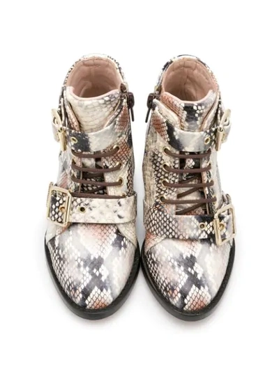 Shop Chloé Snakeskin-effect Boots In Neutrals