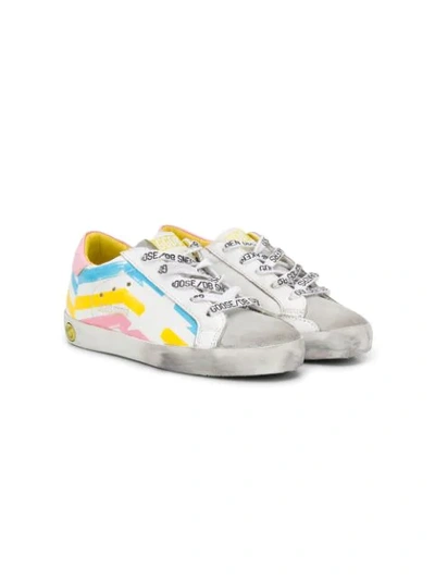 Shop Golden Goose Logo Laces Sneakers In White