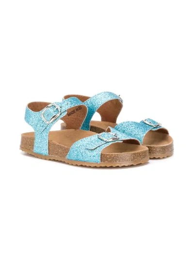 Shop Pèpè Glittered Sandals In Blue