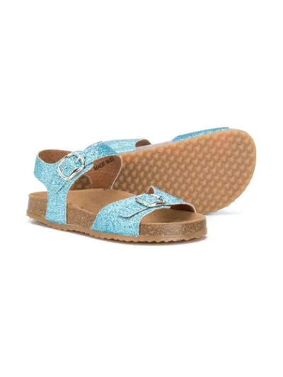 Shop Pèpè Glittered Sandals In Blue