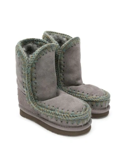 Shop Mou Eskimo Boots In Grey