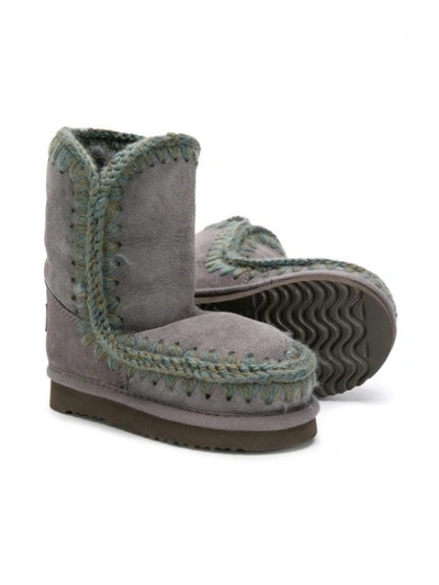 Shop Mou Eskimo Boots In Grey