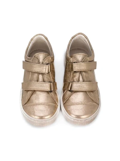 touch strap metallic sneakers