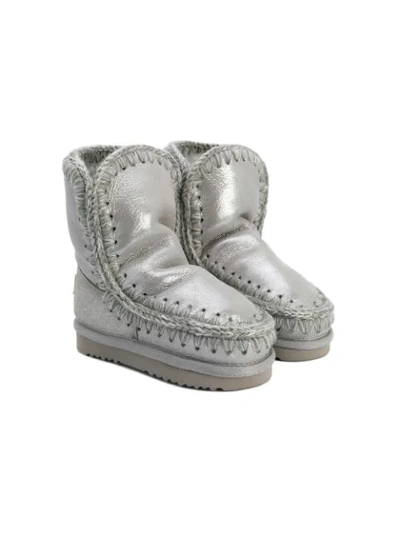Shop Mou Eski Snow Ankle Boots In Grey