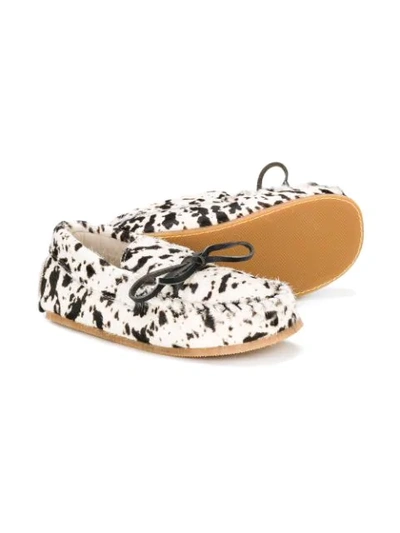Shop Pèpè Bow Detail Loafers In White