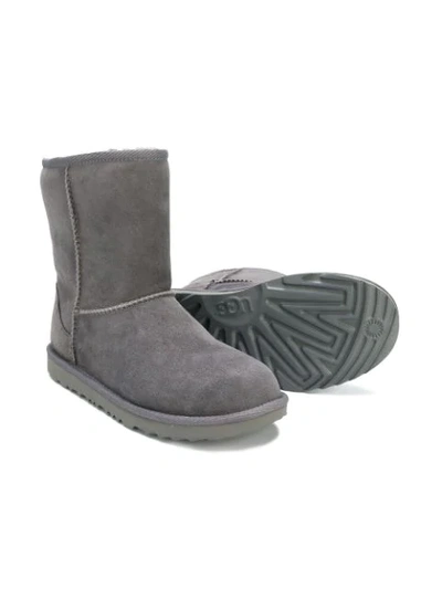 Shop Ugg Teen Classic Shearling Boots In Grey