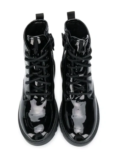 Geox Glossy Ankle Boots In Black
