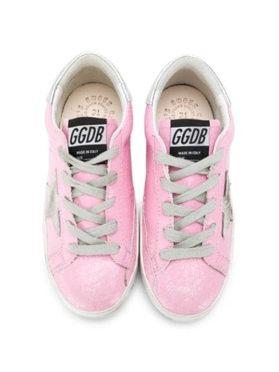 Shop Golden Goose Distressed Low-top Sneakers In Pink