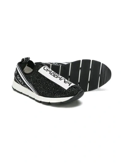 Dolce & Gabbana Kids' Sorrento Logo Slip-on Sneakers In Black | ModeSens