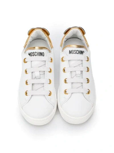 Shop Moschino Two-tone Low-top Sneakers In White