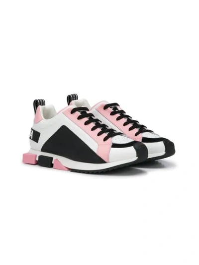 Shop Dolce & Gabbana Colour Block Sneakers In White